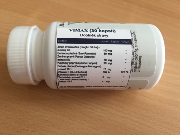 Vimax jsou tabletky s čistě přírodním složením